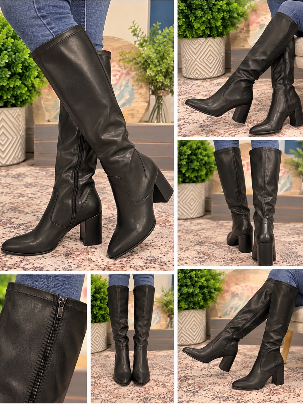 Franco Sarto Talfer Black Knee High Boots 10